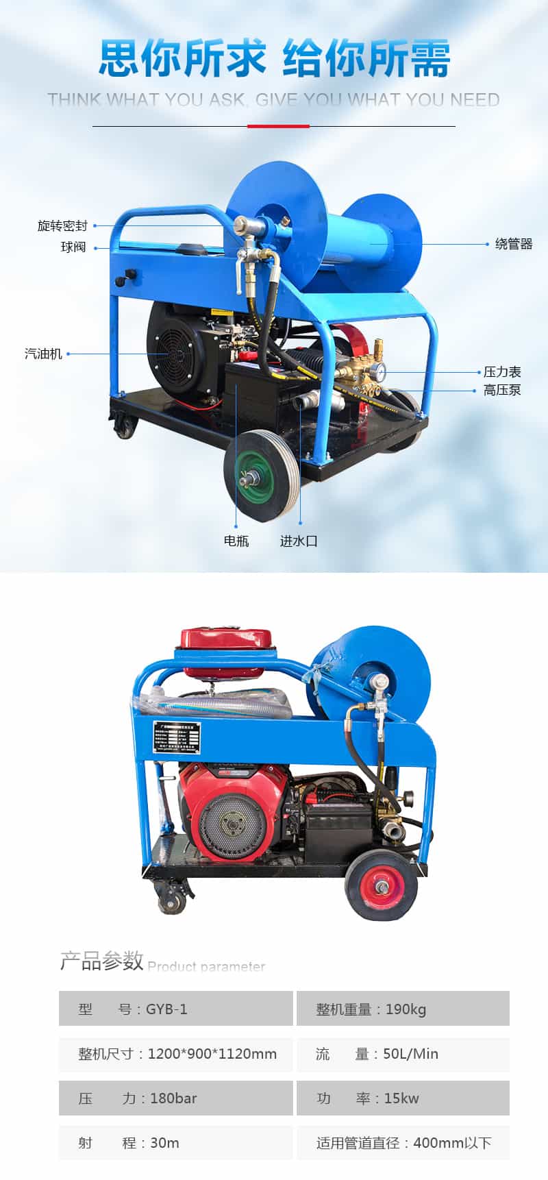 150mm管道疏通機技術(shù)參數(shù)